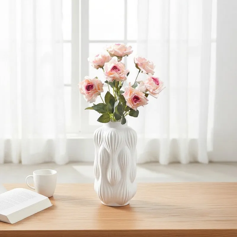 Floraura Rose Fabric Artificial Flower - Light Pink media 1