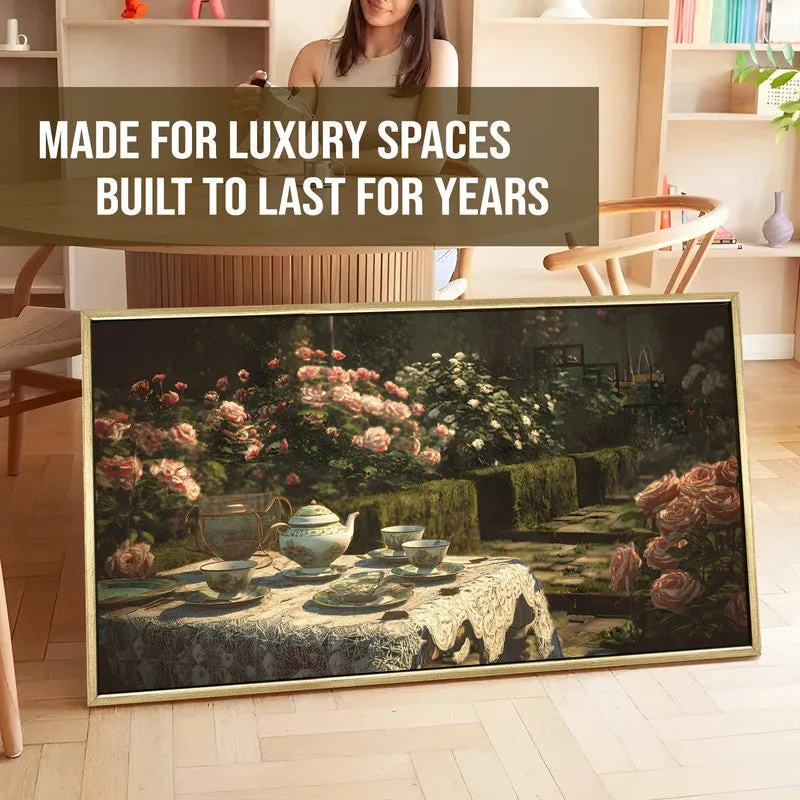Rose Garden Canvas Wall Painting With Frame media 5