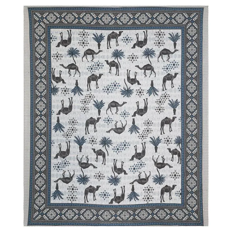 Anika Cotton Bedsheet (Blue,White) - 180 TC media 5