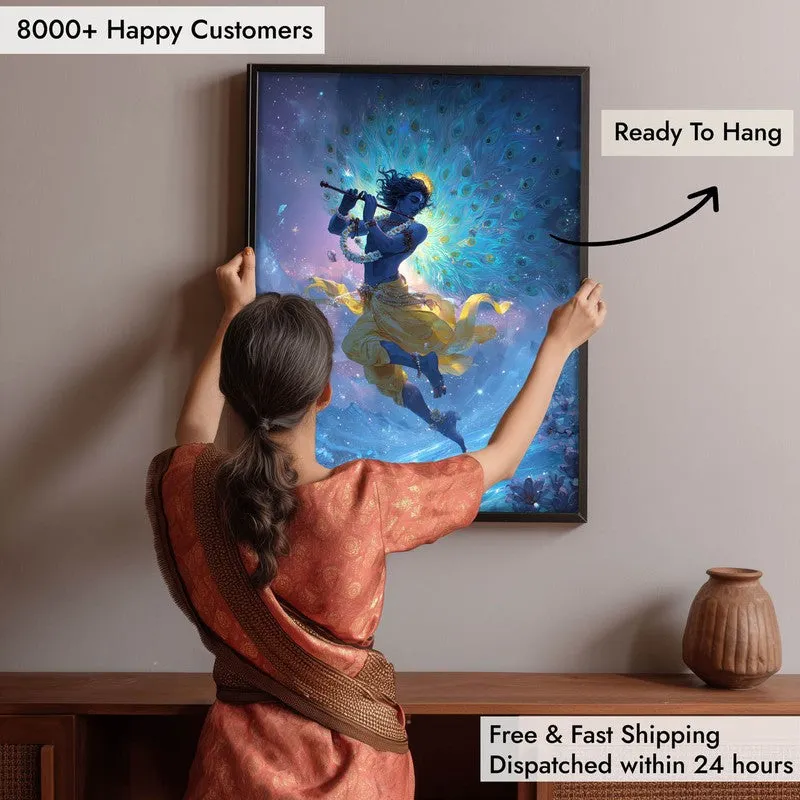 Lord Krishnas Cosmic Divine Dance Archival Paper Wall Art media 5