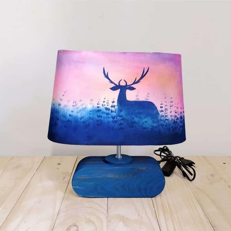 Horizon Glow Handpainted Fabric Table Lamp - Multicolor media 3