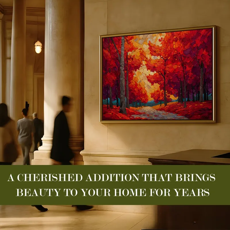 Autumn Emberwood Canvas Wall Painting With Frame media 7