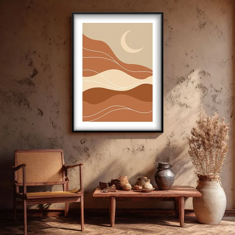 Desert Drift Canvas Wall Painting With Black Frame media 3