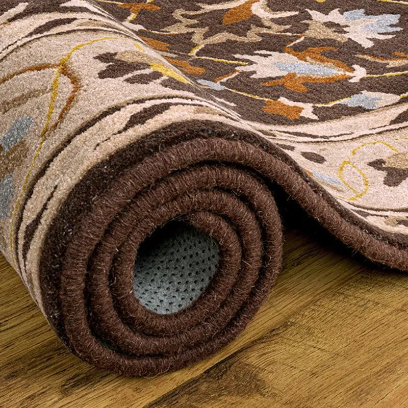 Ahriman Hand Tufted Ethnic Wool & Nylon Carpet - Brown media 5
