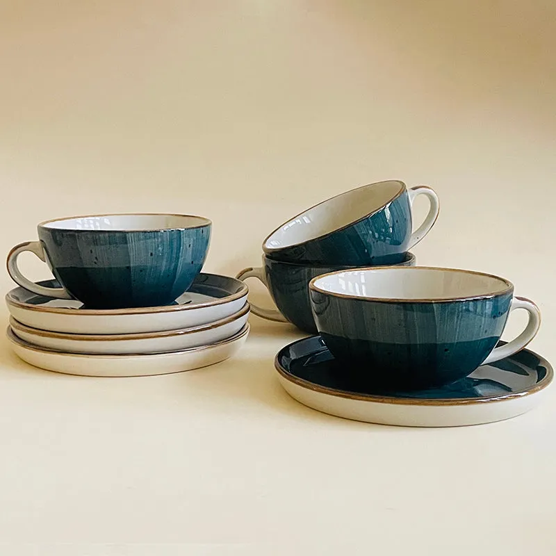 Cerabrew Ceramic Cup & Saucer (320 mL Each) - Set of Four media 1