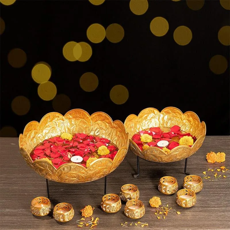 Amera Urli With Tealight Candle Holder - Set Of Eight media 1