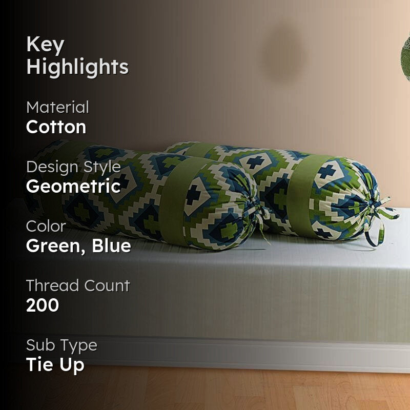 Swayam Natures Green Bolster Cover Set - Set Of Two media 2