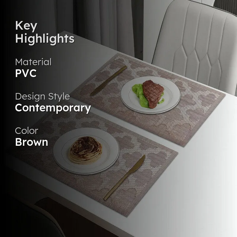 Lyora Brown Rectangle PVC Table Mats - Set Of Two media 2