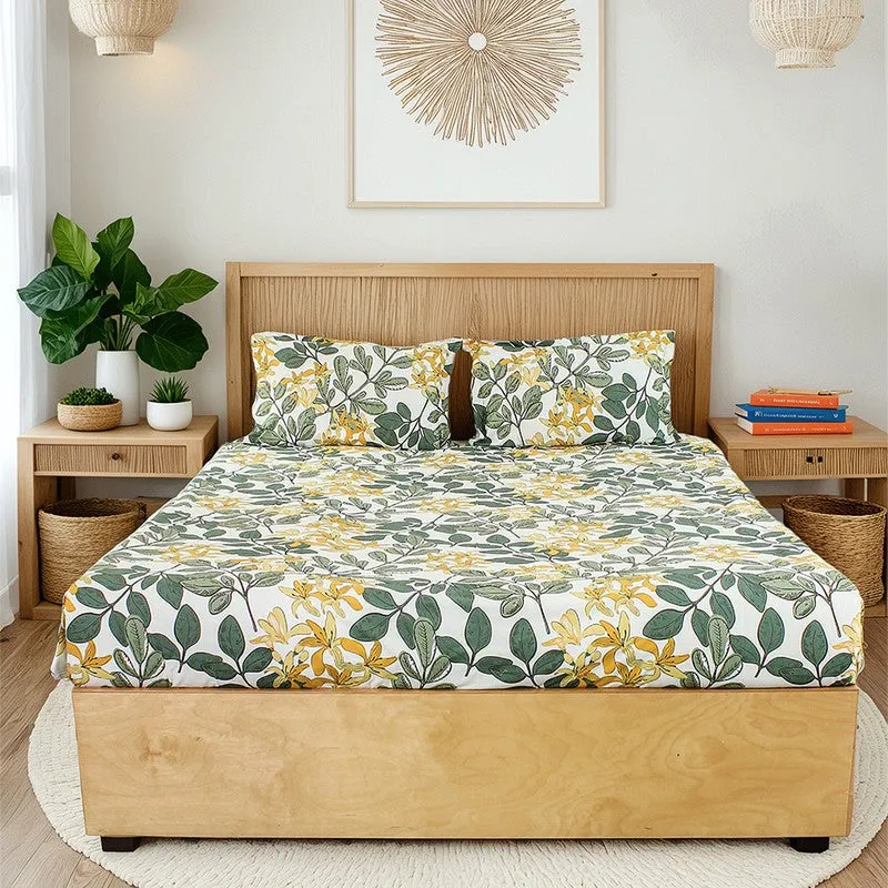 Moringa Cotton Bedsheet (Green) - 180 TC media 8