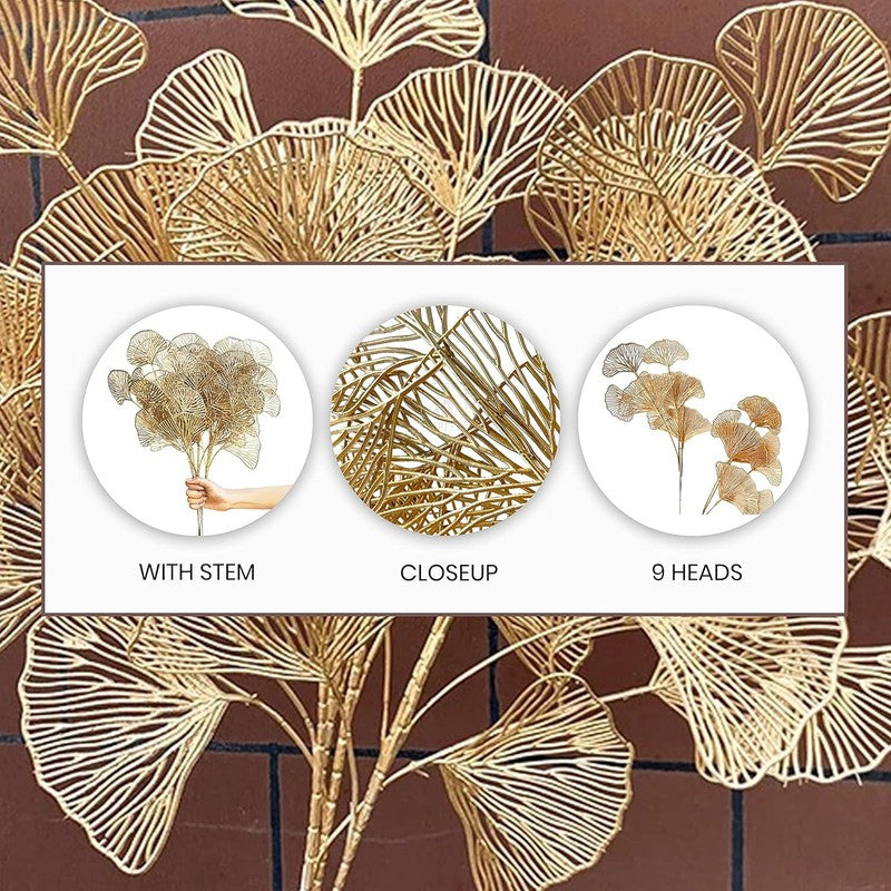 Golden Wishes Polyester Artificial Flower Sticks - Set Of Two media 6