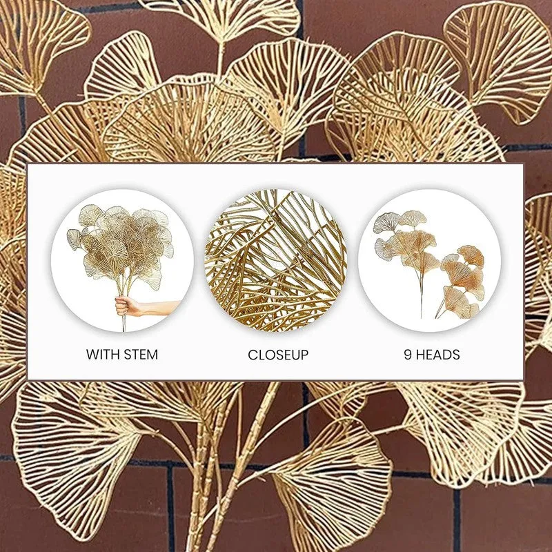 Golden Wishes Polyester Artificial Flower Sticks - Set Of Two media 6