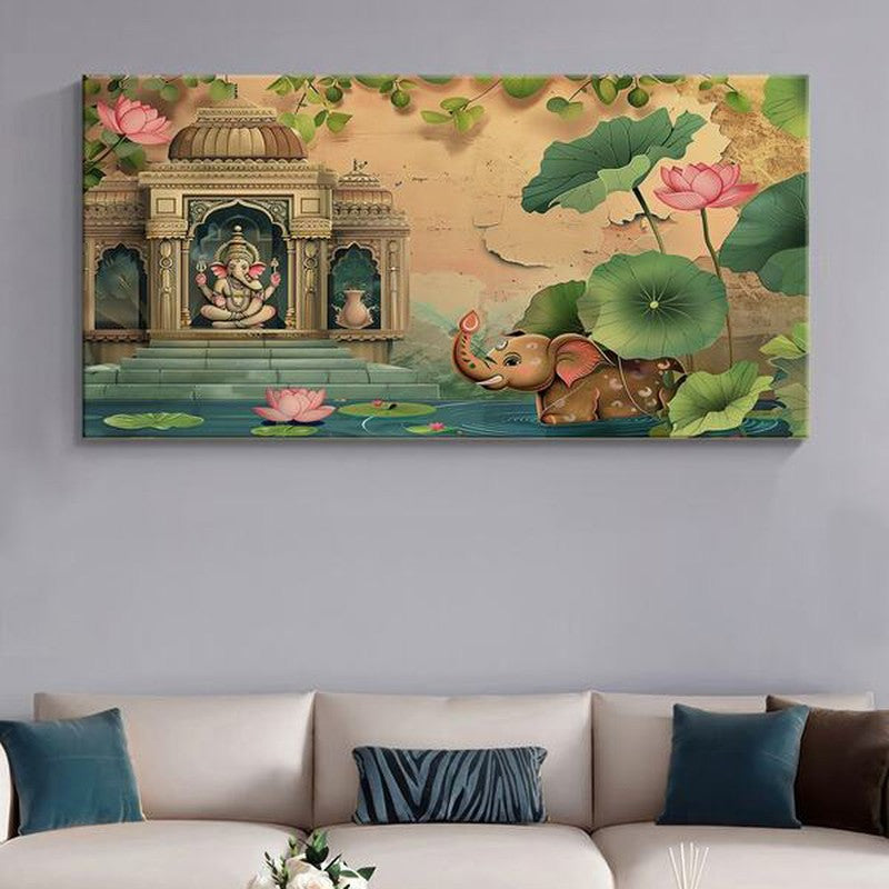 Vighnaraja Temple Poly Canvas Wall Painting