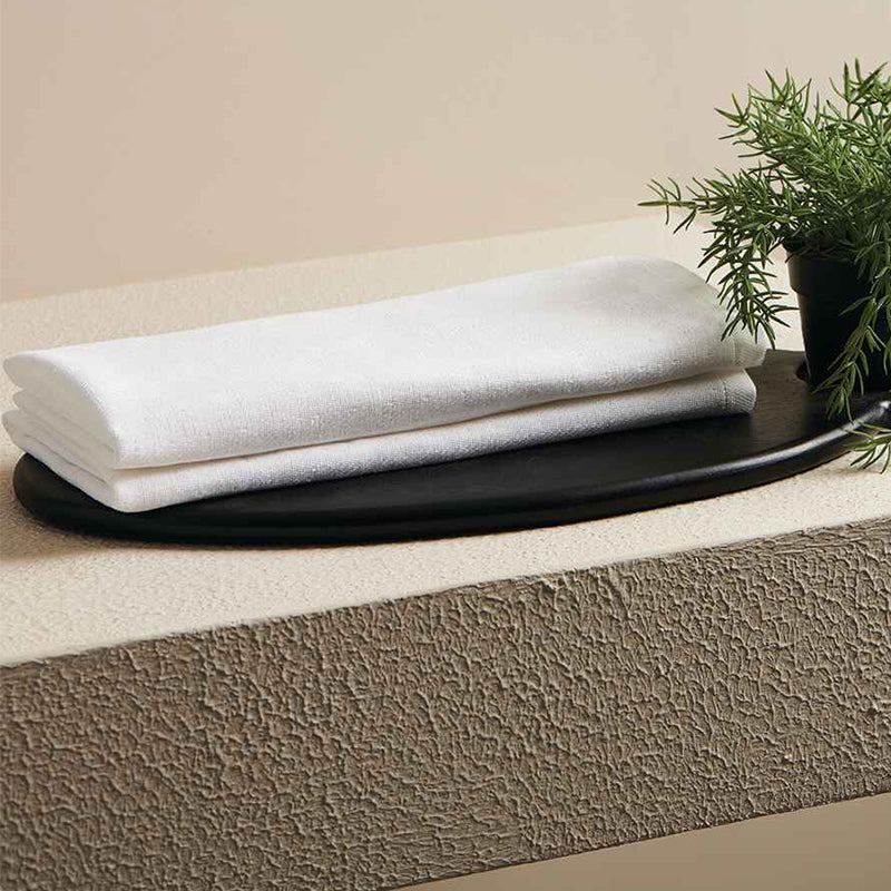 Zira Terry Towel Combo (White) - Four Piece Set