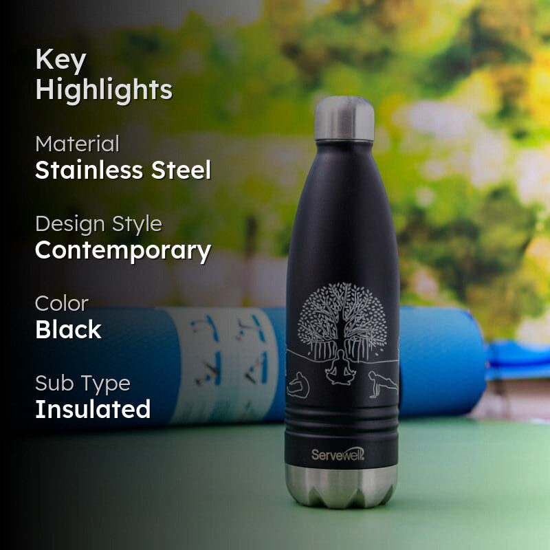 Zen Sip Hot & Cold Thermos Bottle (Black) - 750 mL media 2
