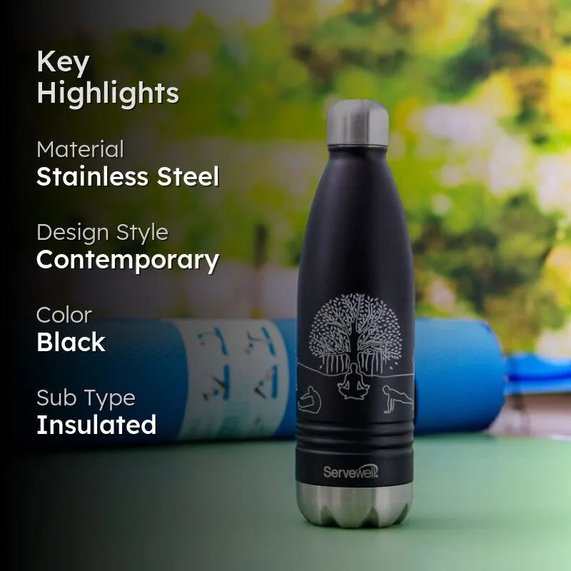 Zen Sip Hot & Cold Thermos Bottle (Black) - 750 mL media 2