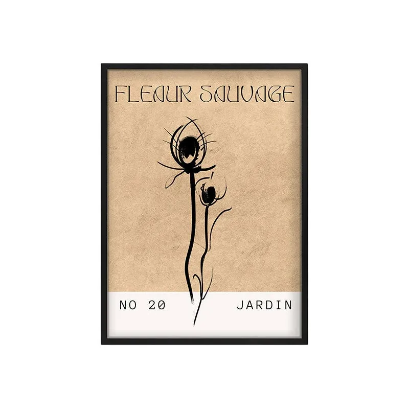 Raw Flora Canvas Wall Painting With Black Frame media 3