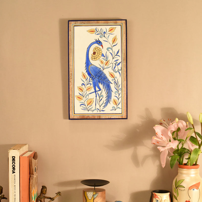 Blue Mayura Wall Art With Frame