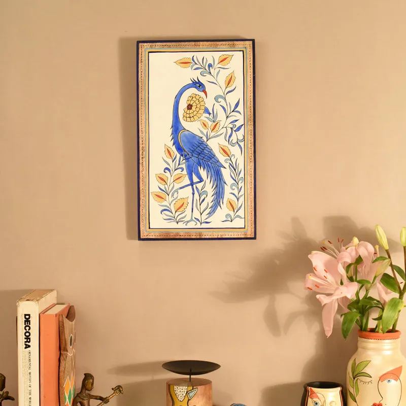 Blue Mayura Wall Art With Frame media 1