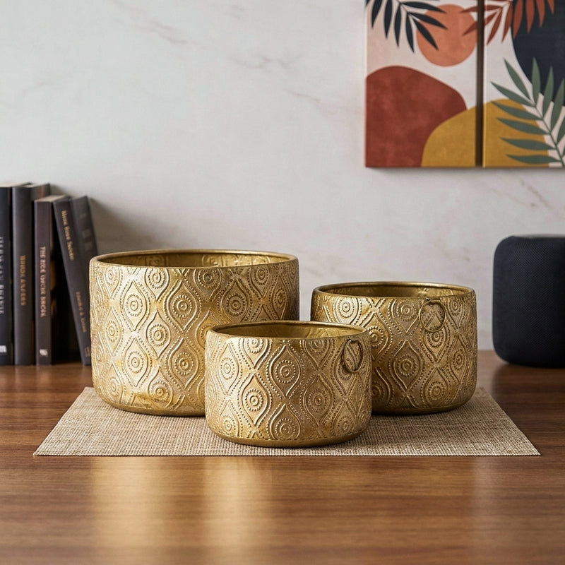 Noctis Metal Planters - Set Of Three