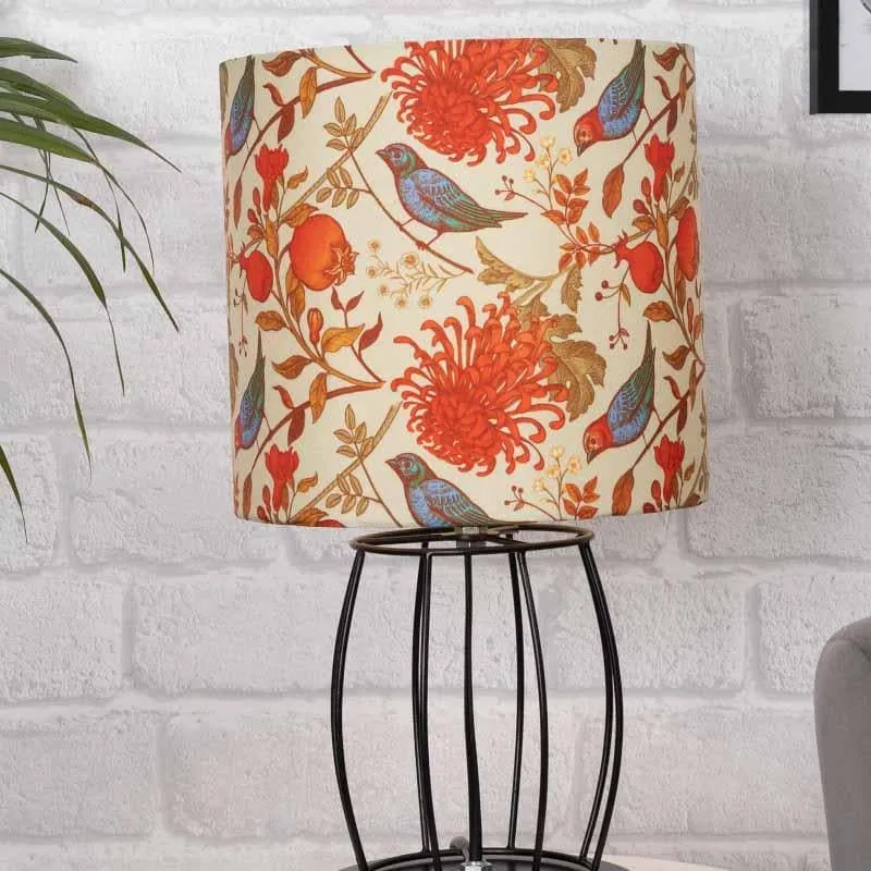 Amber Black Fabric Table Lamp - Multicolor media 3