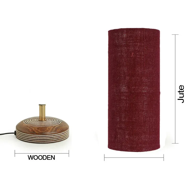 Savera Siera Fabric Table Lamp - Maroon,Brown media 7