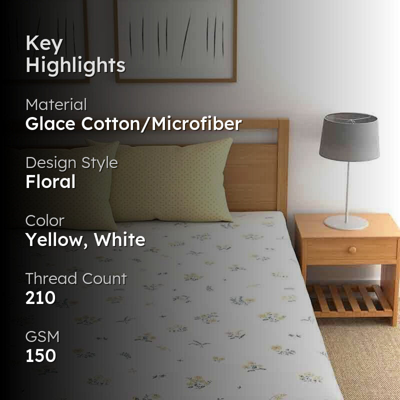 Micro Floral Microfiber Bedsheet - 150 GSM media 2