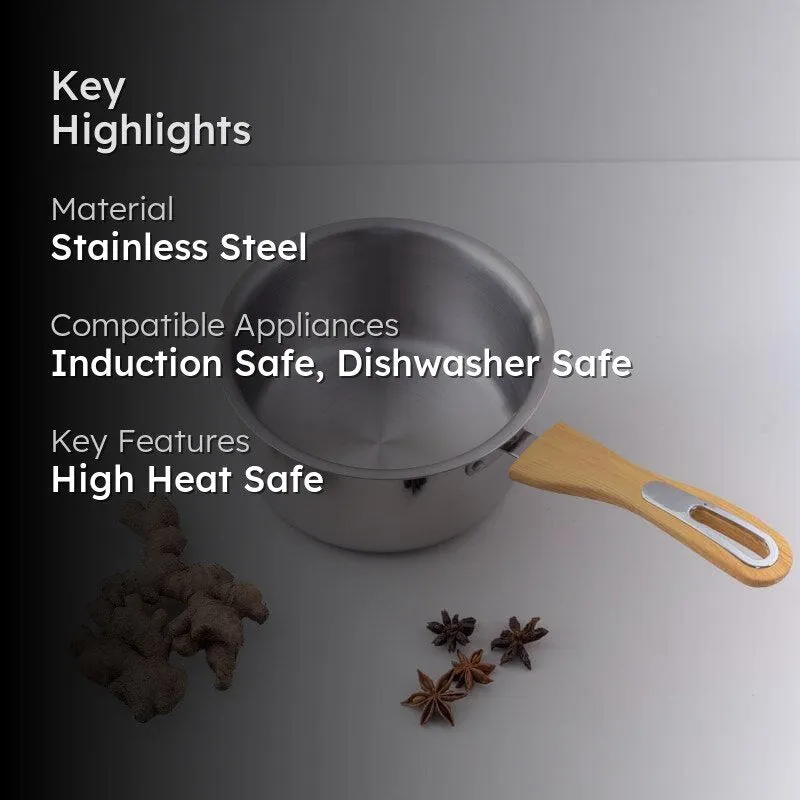 Marmoris Stainless Steel Saucepan 600 ML / 5 Inches media 2