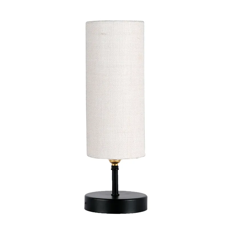 Hisha Metal Wooden Table Lamp With Jute Shade - White,Black media 4