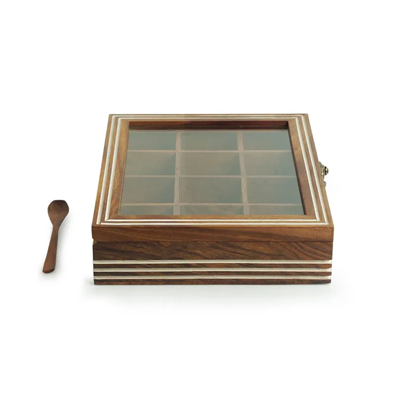 Spice Grid Food Safe Sheesham Wood Masala Box - 90 ML media 5