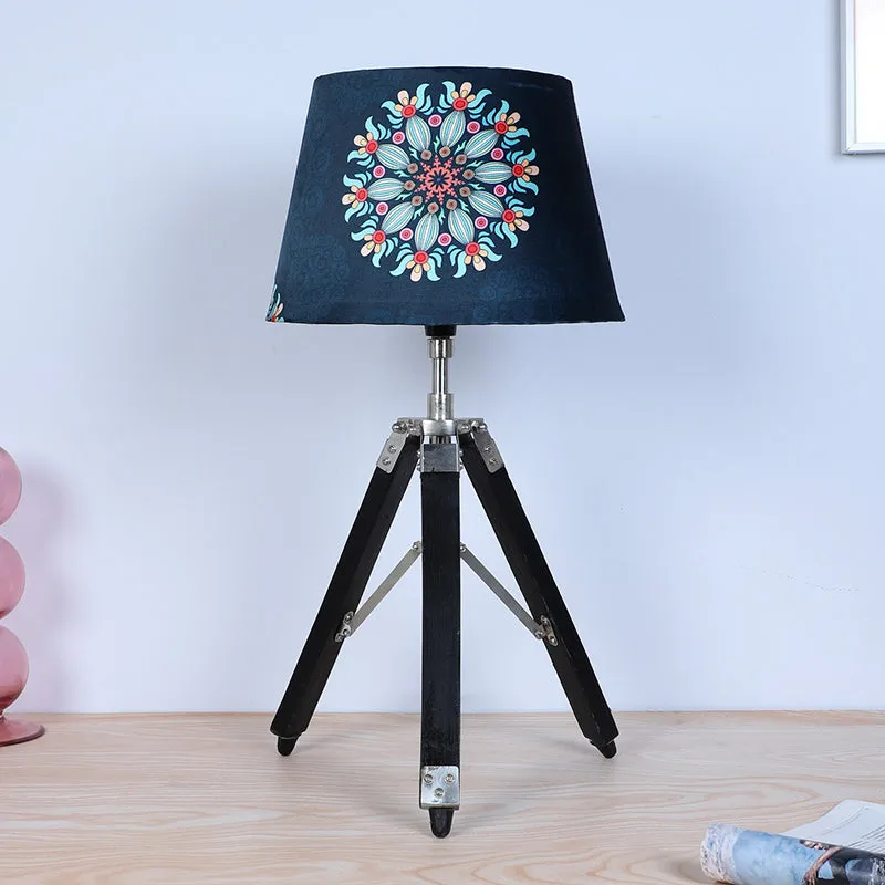 Toile Fold Tripod Mango Wood Table Lamp - Multicolor media 3