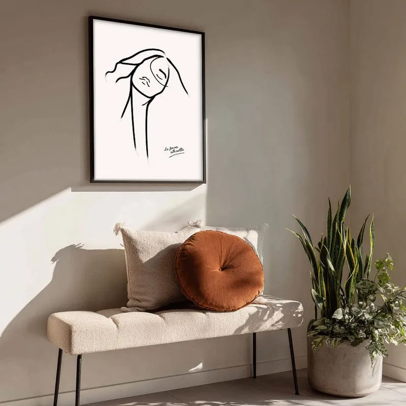 Lowered Gaze Canvas Wall Painting With Black Frame media 4