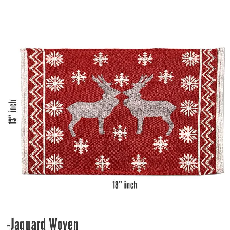 Crimson Stag Jacquard Woven Placemat - Set Of Six media 8