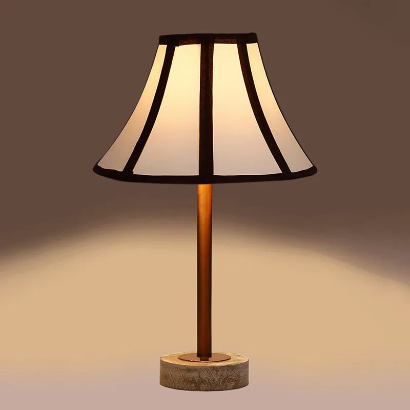 Stripra Rodin Wooden Table Lamp - White,Copper media 6