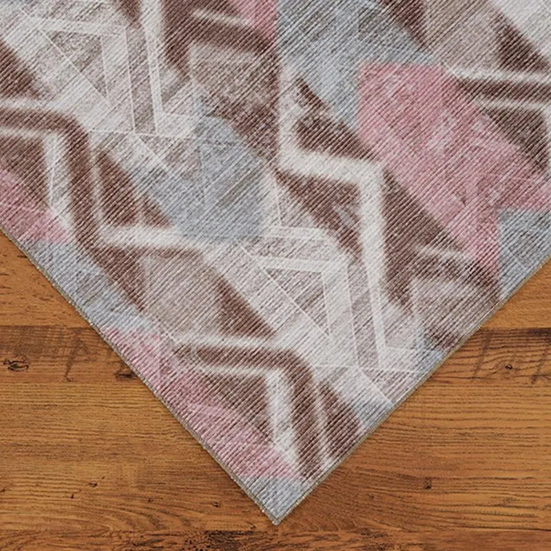 Stella Geometric Polyester Carpet - Blush media 4