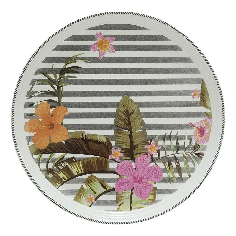 Striped Blosson 4 Quarter Plates with 1 Dinner Plate - Five Piece Set media 5