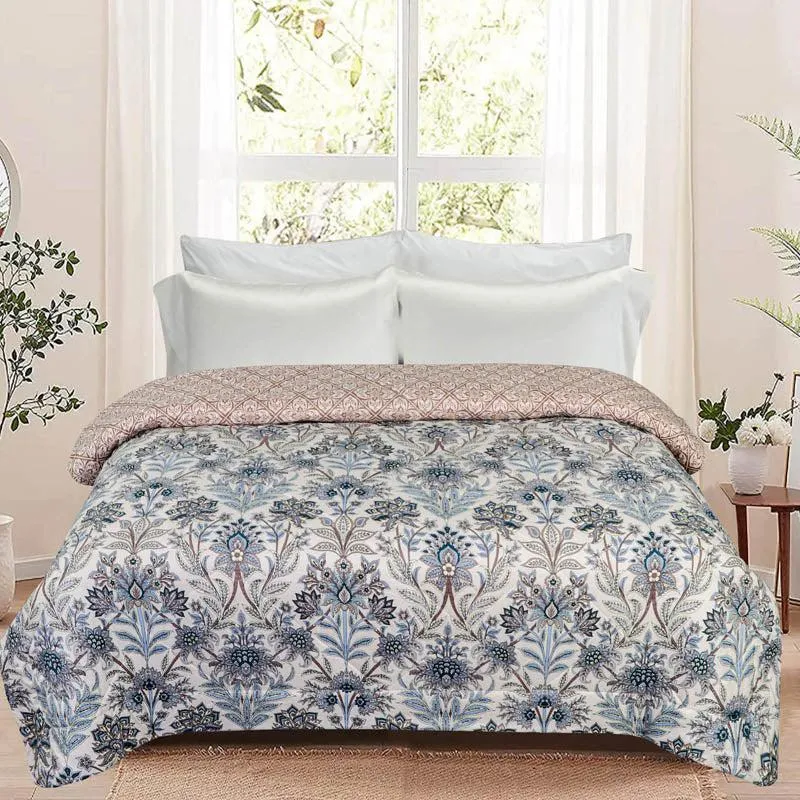 Isha Floral Cotton Reversible Comforter - 220 GSM media 1