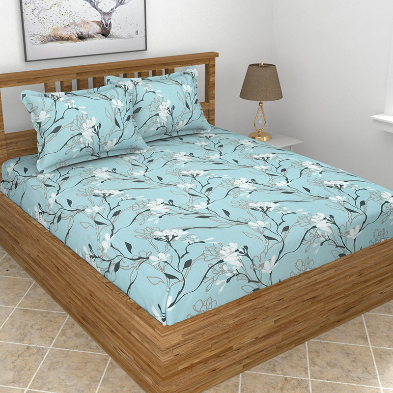 Clment Floral Microfiber Microfiber Bedsheet - 150 GSM