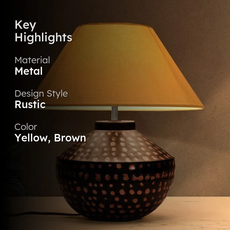 NeoGlow Futuristic Metal Table Lamp - Yellow,Brown media 2