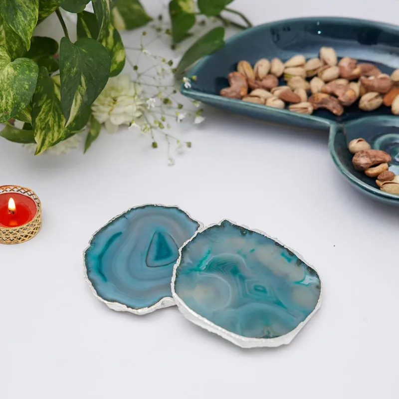 Vesto Brazilian Agate Coaster (Green) - Set Of Two media 1