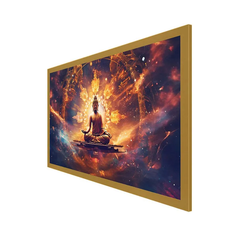 Buddha Serene Aura Canvas Wall Painting With Frame media 6
