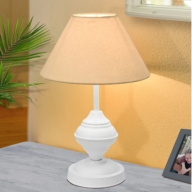 Orbin Metal Table Lamp - Beige,White media 1