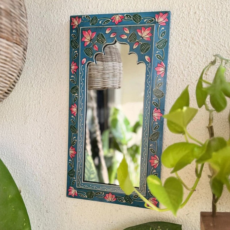 Decorative Wooden Wall Mirror -Blue media 4