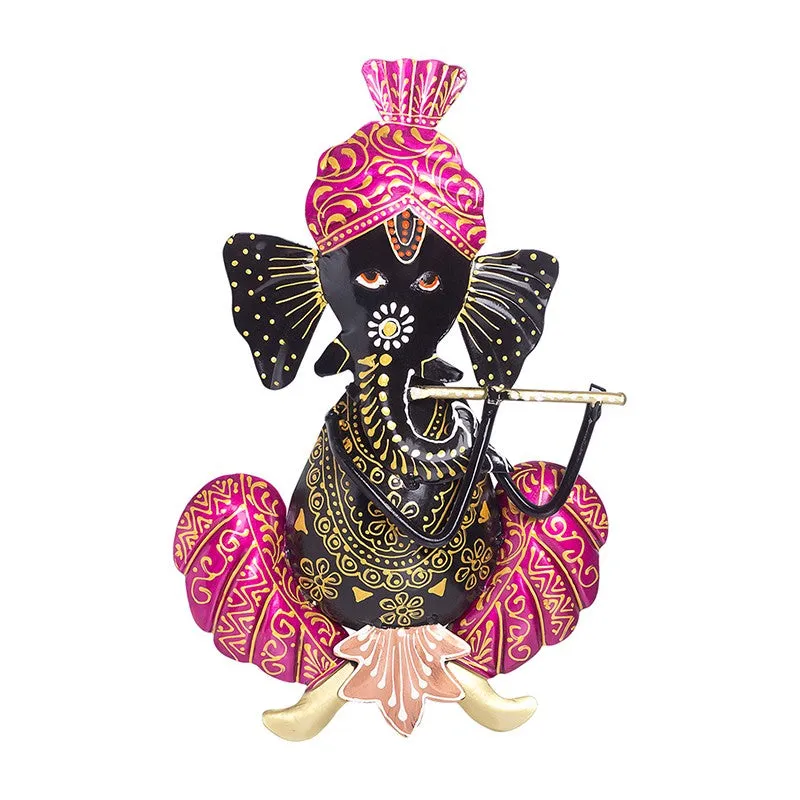 Ganesh Handcrafted Iron Wall Accent - Pink media 2