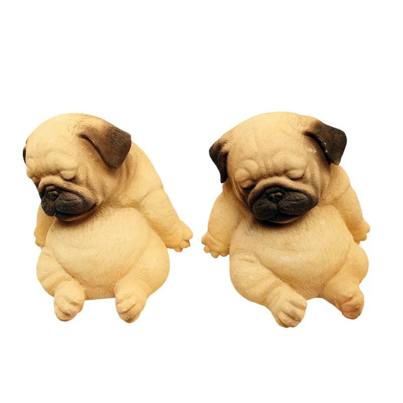 Lazy Pug Showpiece - Set Of Two media 5
