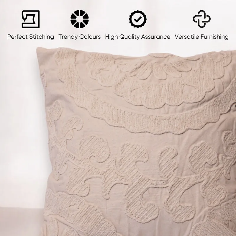 Plush Curves Tufted Cushion Cover (Ivory) - Set Of Two media 4