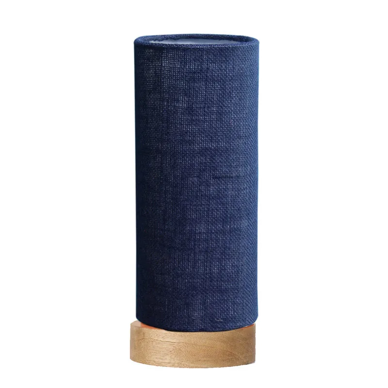 Nyra Tower Wooden Table Lamp With Jute Shade - Blue,Brown media 4