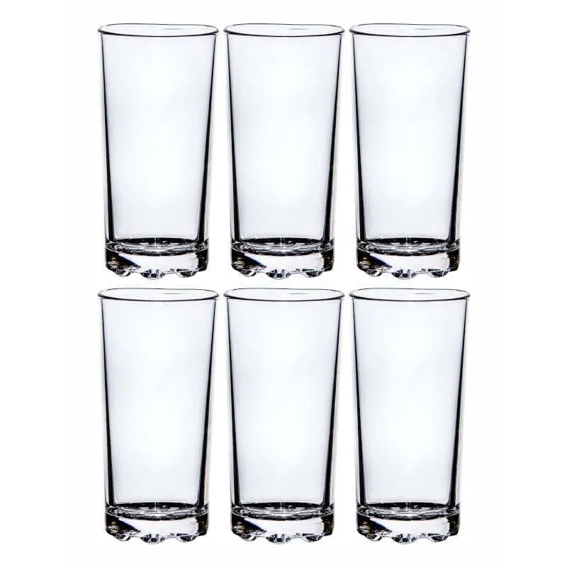 Troopee Straight Glass Tumbler (300 mL Each) - Set Of Six media 5