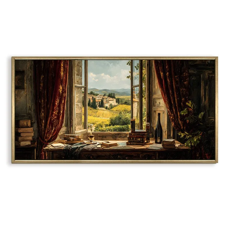 Vintage Europe Scenic Aperture Trees Houses Wall Art media 4