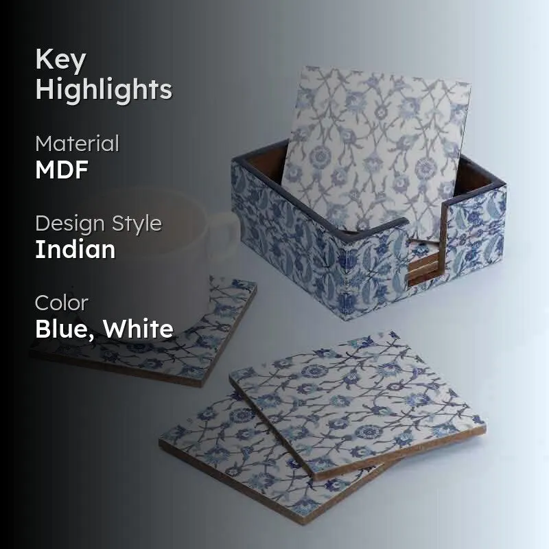 Indigo Florets Coasters - Set Of Four media 2