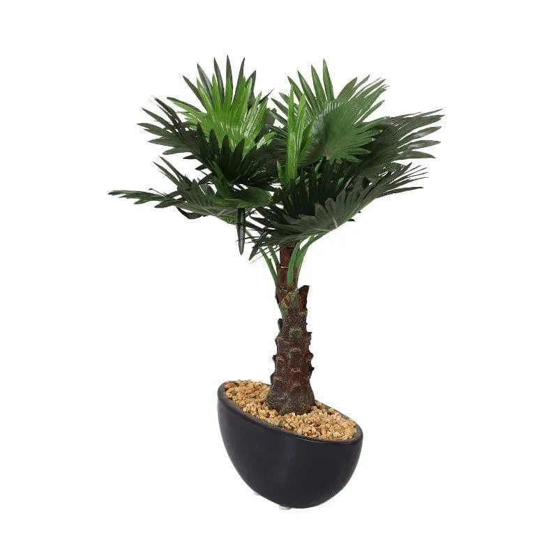 Faux Bismarkia Bonsai In Bowl Pot - 33 cms media 3